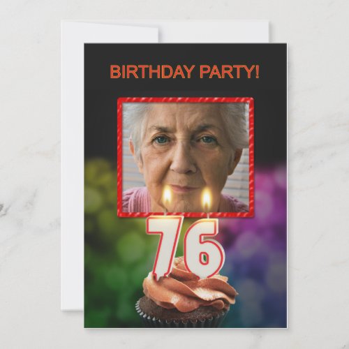 Add a picture 76th Birthday party Invitation