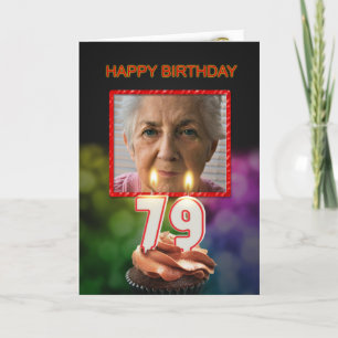 Add a picture, 79th Birthday card with Candles