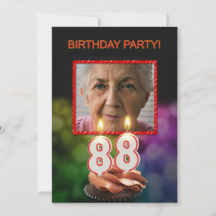Add a picture, 88th Birthday party Invitation