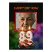 Add a picture, 89th Birthday card with Candles (Front)