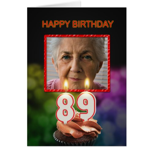 Add a picture 89th Birthday card with Candles