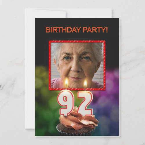 Add a picture 92nd Birthday party Invitation