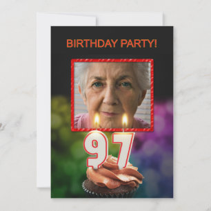 Add a picture, 97th Birthday party Invitation