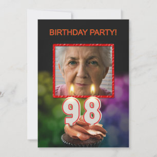 Add a picture, 98th Birthday party Invitation