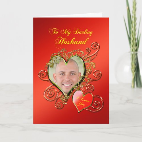 Add A Picture Husband Valentines Day Hearts Holiday Card