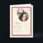 Add a picture, like a granddaughter, birthday card<br><div class="desc">A beautiful birthday day card that you can make extra special by adding a picture. A pink rose and jewelled frame for you to personalize. A card for a special person. A lovely verse inside completes this birthday card to say to someone 'You are like a granddaughter to me".</div>