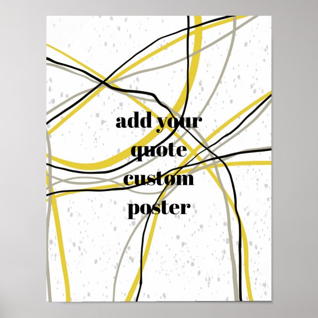 add a quote minimalist line art yellow and gray poster (Front)