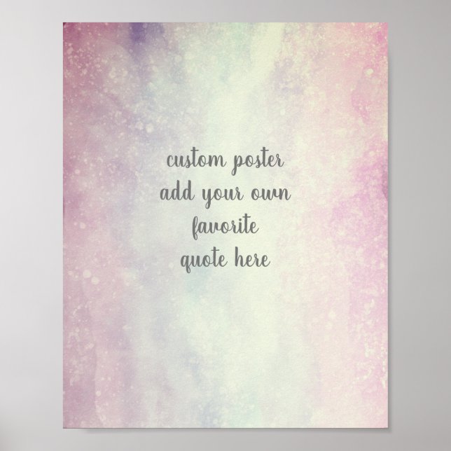 add a quote  painted watercolor poster (Front)