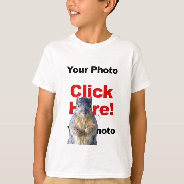 Add A Squirrel Custom Photo Kid's T-Shirt (Front)