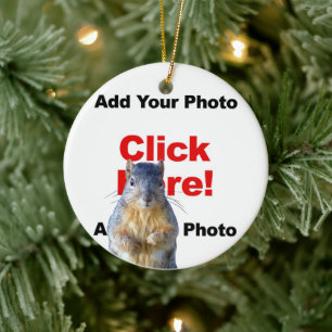 Add A Squirrel Custom Photobomb Add Photo Ceramic Ceramic Ornament