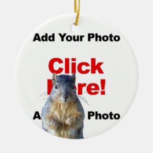 Add A Squirrel Custom Photobomb Add Photo Ceramic Ornament