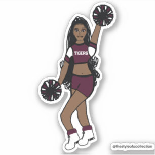Add a Team Cheer Berry /White/ Black Sticker