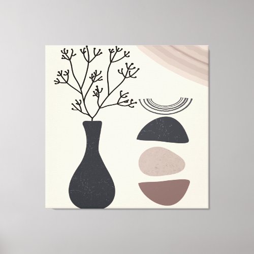 Add a Touch of Charm with Abstract Japandi Art on  Canvas Print