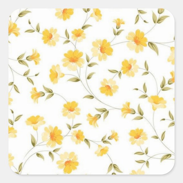  Add a Touch of Nature with Square Floral Stickers (Front)