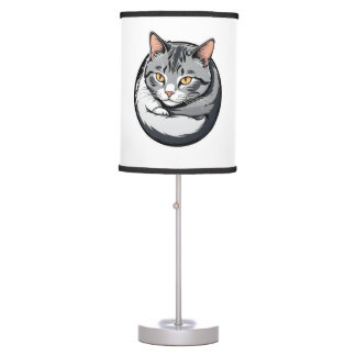 Add a Warm Touch with Our Cozy Gray Cat Sticker Table Lamp