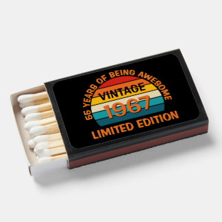 Add Age Number Year Awesome Limited Retro Sunset Matchboxes