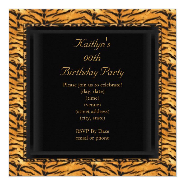 Add Age Party Birthday Wild Exotic Mixed Animal Custom Announcement