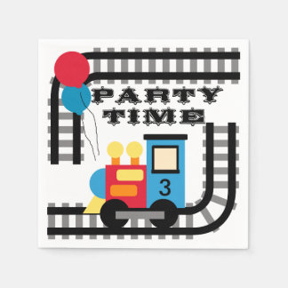 Add Age Party Time Train Birthday Paper Napkins