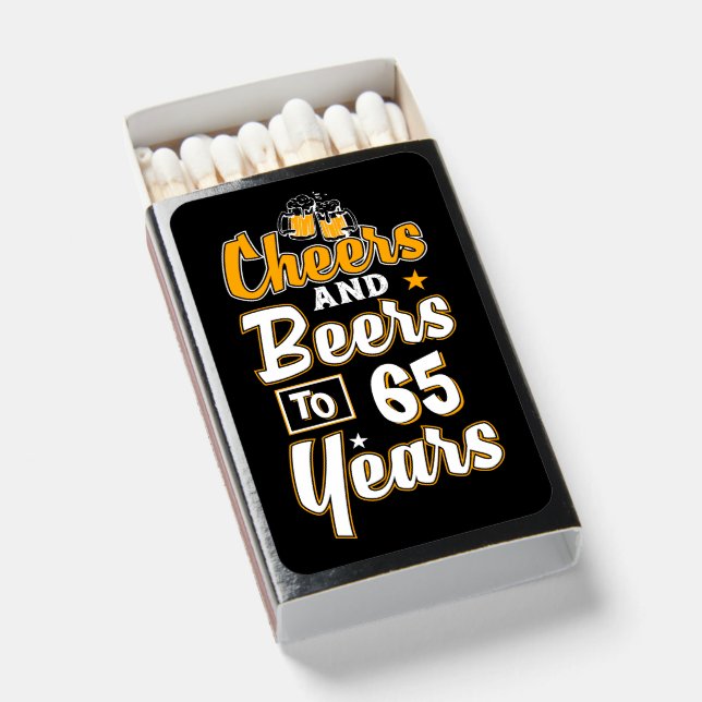 Add AGE Years Cheers & Beers Funny Birthday Matchboxes (Front Open)