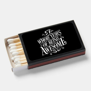 Add AGE Years of Being Awesome White on Black Matchboxes