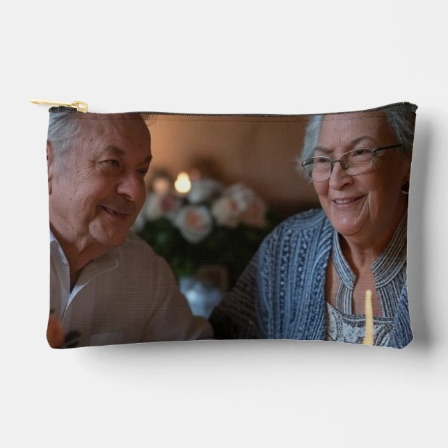 Add Anniversary Photo Customize Accessory Pouch (Front)