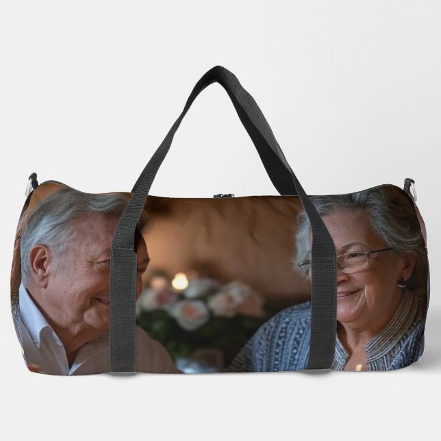 Add Anniversary Photo Customize Duffle Bag (Front)