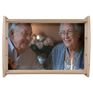 Add Anniversary Photo Customize Serving Tray