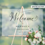 Add Any Event, Chic Welcome Frosted Acrylic Sign<br><div class="desc">Make a statement and welcome your guests to your event with this elegant welcome acrylic sign! Ability to add on the event text line any event you like. Design with beautiful modern handwritten calligraphy details. 12" x 18" is simply our default size, you can choose from several size options. "IMPORTANT...</div>