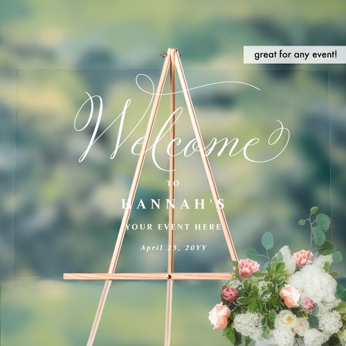 Add Any Event Elegant Welcome Acrylic Sign
