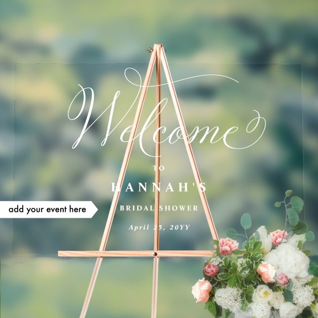 Add Any Event, Elegant Welcome Acrylic Sign