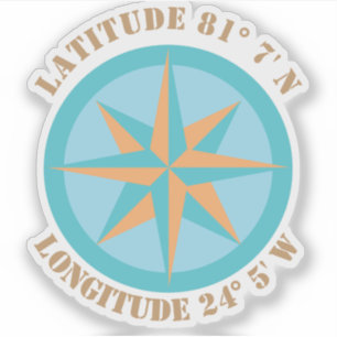 Add any Latitude Longitude Compass Rose Navigation Sticker