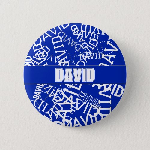 Add any name name collage In blue  white Button