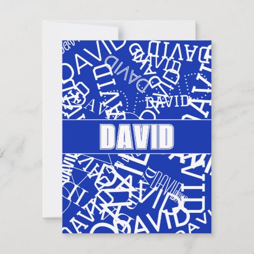 Add any name name collage In blue  white Note Card