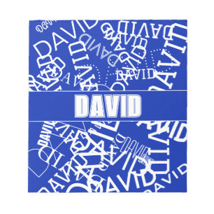 Add any name, name collage In blue & white Notepad