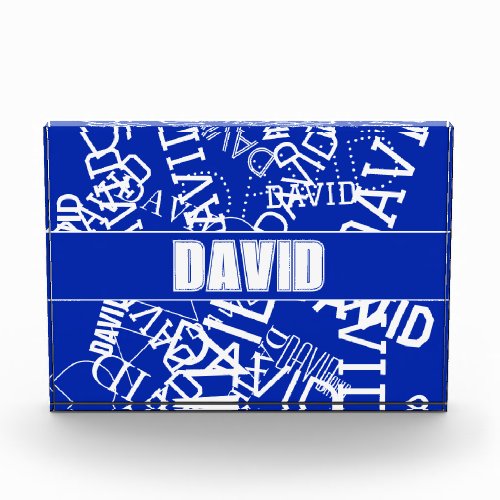Add any name name collage In blue  white Photo Block
