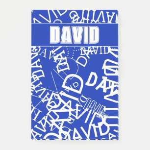 Add any name, name collage In blue & white Post-it Notes