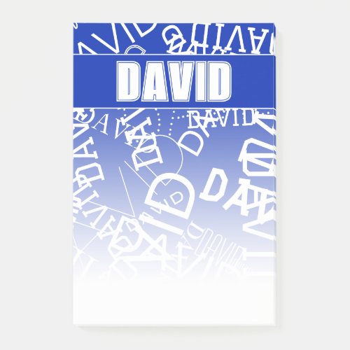 Add any name name collage In blue  white Post_it Notes