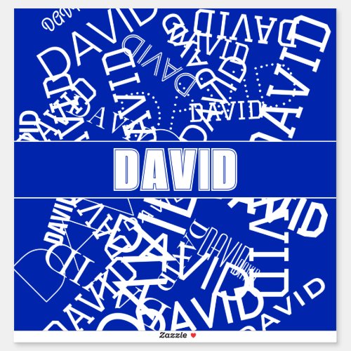 Add any name name collage In blue  white Sticker