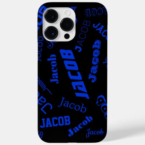 Add Any Name or Word  Blue  Black Case_Mate iPhone 14 Pro Max Case
