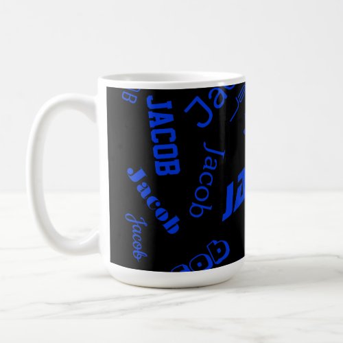 Add Any Name or Word  Blue  Black Coffee Mug