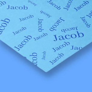 Add Any Name or Word Blue & Sky Blue Tissue Paper