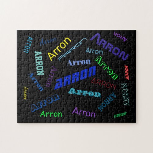 Add Any Name or Word  Multi_Colored Jigsaw Puzzle