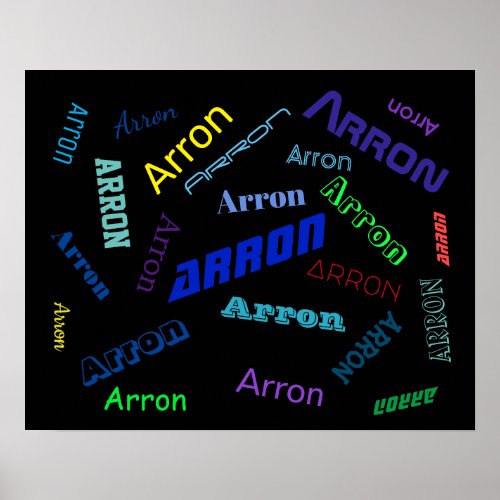Add Any Name or Word  Multi_Colored Poster
