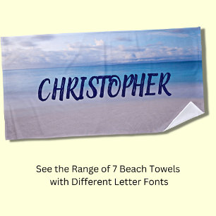 Add Any Name to this Beach Background  Beach Towel