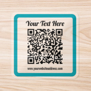 Add Any Website’s URL for Instant QR code Clear Square Sticker
