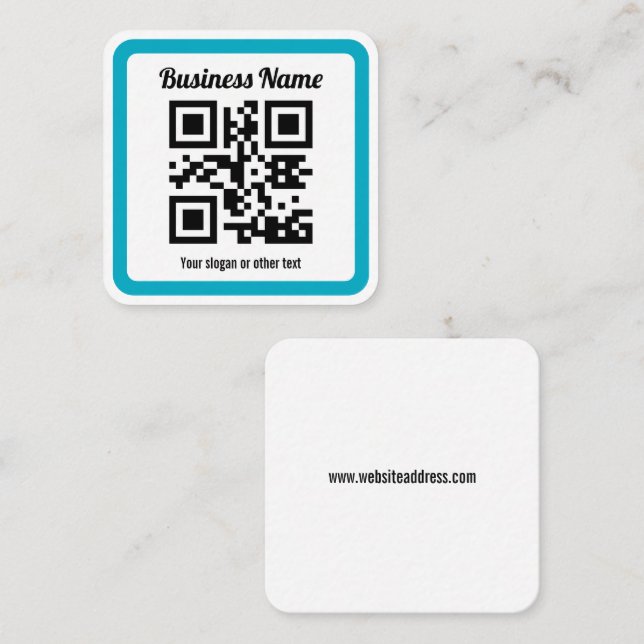 Add Any Website’s URL & Instantly Create a QR code Square Business Card (Front/Back)