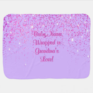 Add Baby Name Text Wrapped in Grandma's Love Mauve Blanket