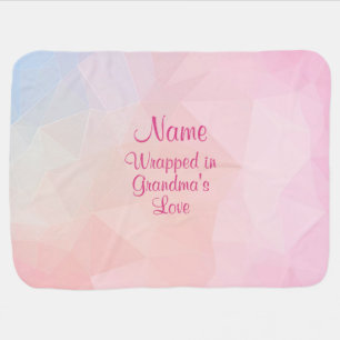 Add Baby Name Text Wrapped in Grandma's Love Pink Blanket