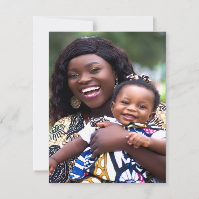 Add Baby Photo Customize Personalize Note Card (Front)