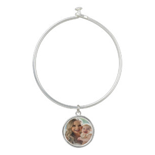 Add Baby Photo Personalize Customize Bangle Bracelet